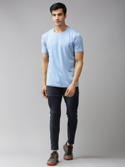 EPPE Solid Men Round Sky Blue, T-Shirt