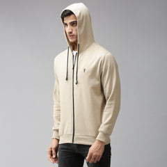 Eppe Solid Men Hooded Neck Beige Jackets