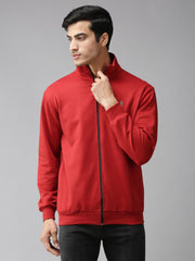 Eppe Solid Men Collared Neck Red Jackets