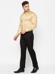 EPPE Men Solid Formal Yellow Shirt