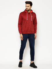 EPPE Full Sleeve Maroon Solid Men Sweatshirt