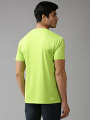 EPPE Men's Round Neck Half Sleeve Bright Green Dryfit Micropolyester Active Performance Sports Tshirt