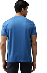 EPPE Men's Round Neck Half Sleeve Indigo Blue Dry-fit Micro polyester Active Performance Sports T-shirt