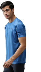 EPPE Men's Round Neck Half Sleeve Indigo Blue Dry-fit Micro polyester Active Performance Sports T-shirt