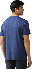 EPPE Men's Round Neck Half Sleeve Royal Blue Melange Dryfit Micropolyester Active Performance Sports Tshirt