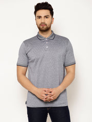 EPPE Solid Men Polo Neck Silver T-Shirts