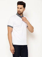 EPPE Solid Men Polo Neck White, Black T-Shirts