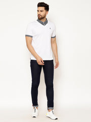 EPPE Solid Men Polo Neck White, Black T-Shirts