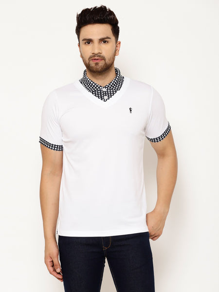EPPE Solid Men Polo Neck White, Black T-Shirts