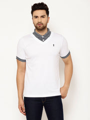 EPPE Solid Men Polo Neck White, Black T-Shirts