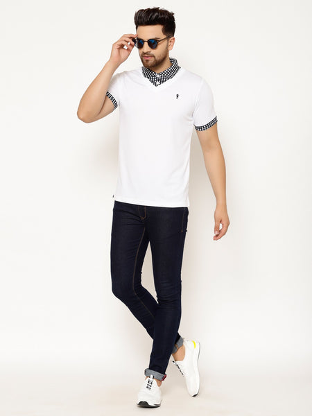 EPPE Solid Men Polo Neck White, Black T-Shirts