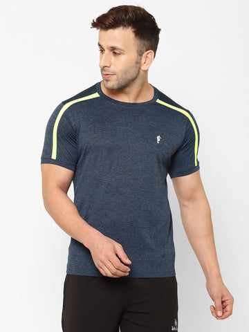 EPPE Solid Men Round Neck Yellow, Blue T-Shirts