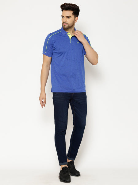 EPPE Solid Men Polo Neck Blue New T-Shirt