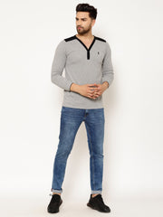 EPPE Solid Men Henley Neck Grey, Black T-Shirts