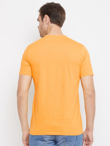 EPPE Solid Men V Neck Yellow T-Shirts
