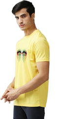 Eppe Printed Men Round Neck Yellow (Eye Printed) T-Shirt