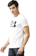 Eppe Printed Men Round Neck White (Silncisbtrthnbulsit Printed) T-Shirt