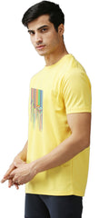 Eppe Printed Men Round Neck Yellow (Zebra Printed) T-Shirt