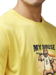 Eppe Printed Men Round Neck Yellow (Myhouse Printed) T-Shirt