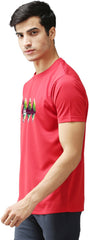 Eppe Printed Men Round Neck Red (Mountain Printed) T-Shirt